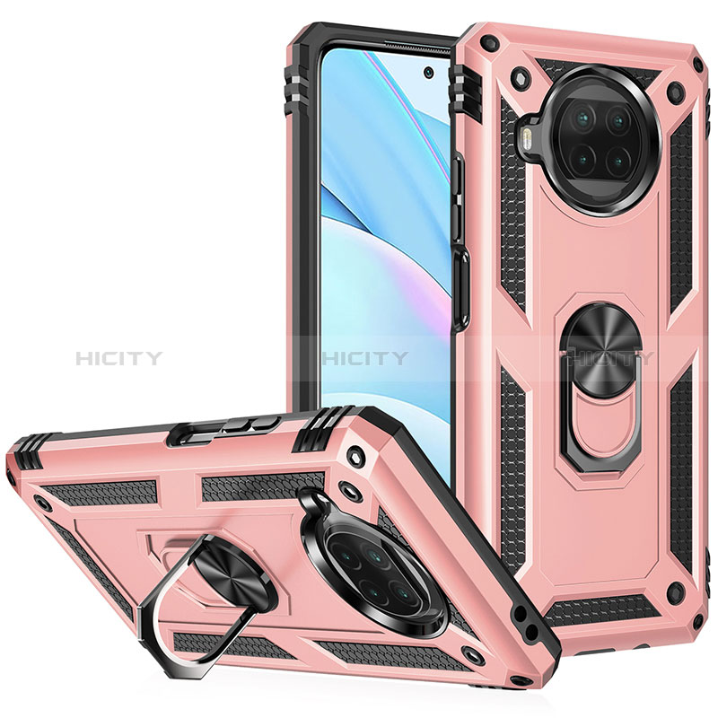 Coque Contour Silicone et Plastique Housse Etui Mat avec Magnetique Support Bague Anneau MQ3 pour Xiaomi Mi 10i 5G Or Rose Plus