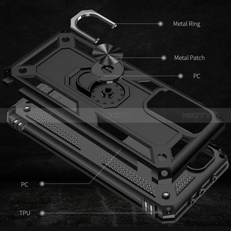 Coque Contour Silicone et Plastique Housse Etui Mat avec Magnetique Support Bague Anneau MQ3 pour Xiaomi Mi 10T 5G Plus