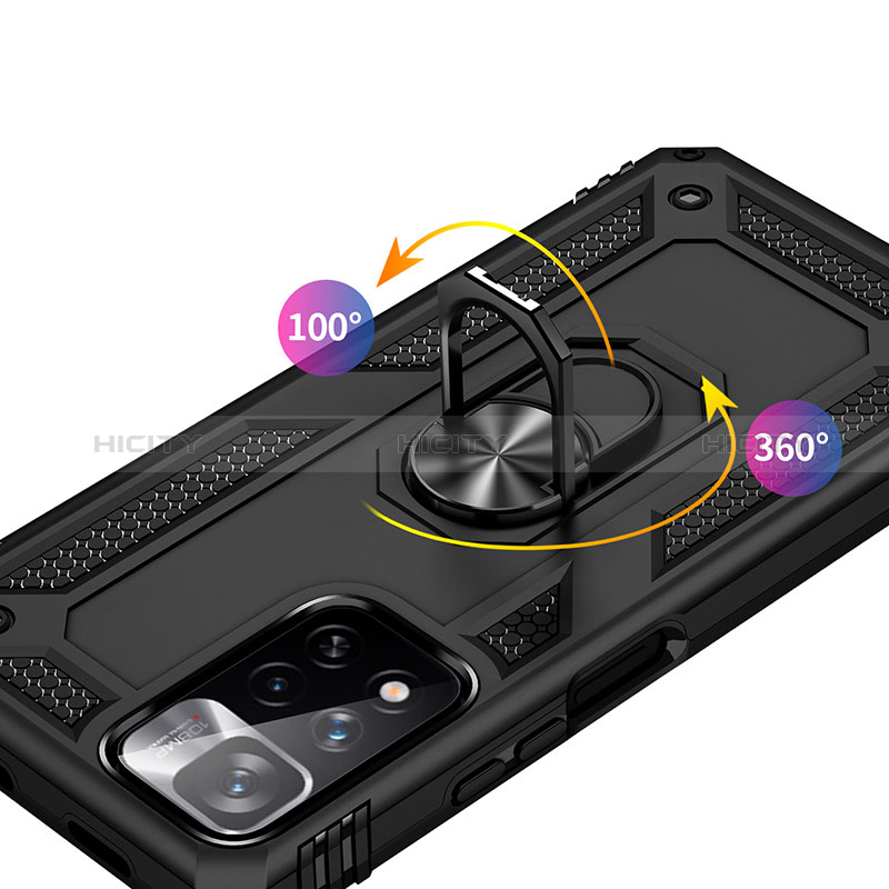 Coque Contour Silicone et Plastique Housse Etui Mat avec Magnetique Support Bague Anneau MQ3 pour Xiaomi Mi 11i 5G (2022) Plus