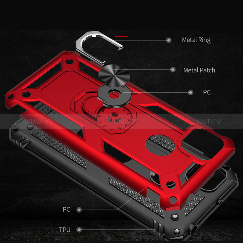 Coque Contour Silicone et Plastique Housse Etui Mat avec Magnetique Support Bague Anneau MQ3 pour Xiaomi POCO C3 Plus