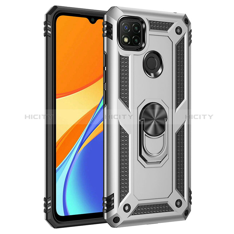 Coque Contour Silicone et Plastique Housse Etui Mat avec Magnetique Support Bague Anneau MQ3 pour Xiaomi POCO C3 Plus