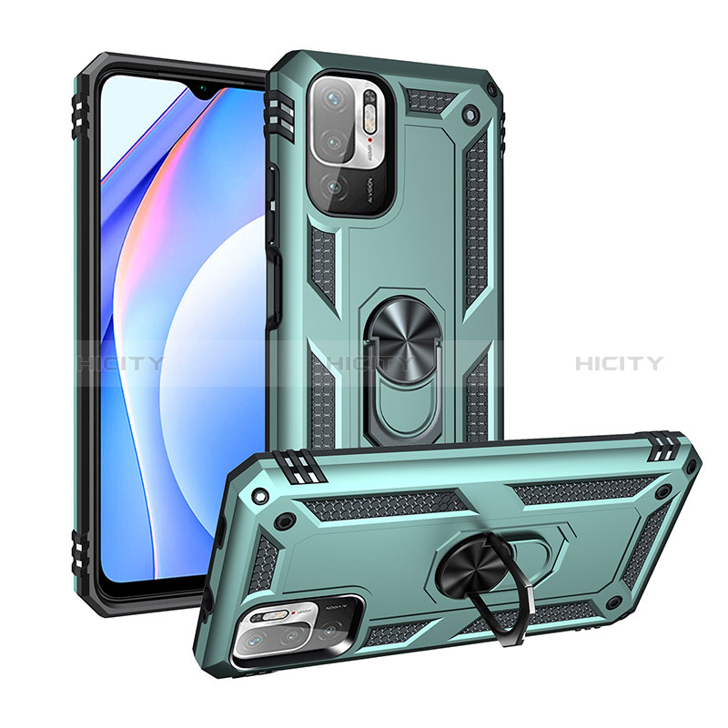 Coque Contour Silicone et Plastique Housse Etui Mat avec Magnetique Support Bague Anneau MQ3 pour Xiaomi POCO M3 Pro 5G Plus