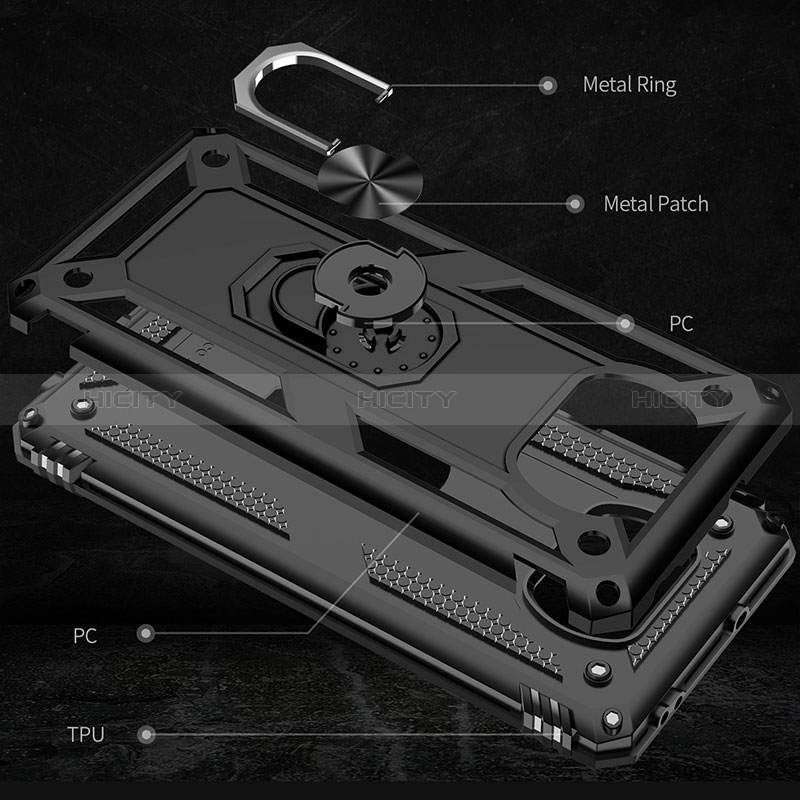 Coque Contour Silicone et Plastique Housse Etui Mat avec Magnetique Support Bague Anneau MQ3 pour Xiaomi Poco X3 Pro Plus