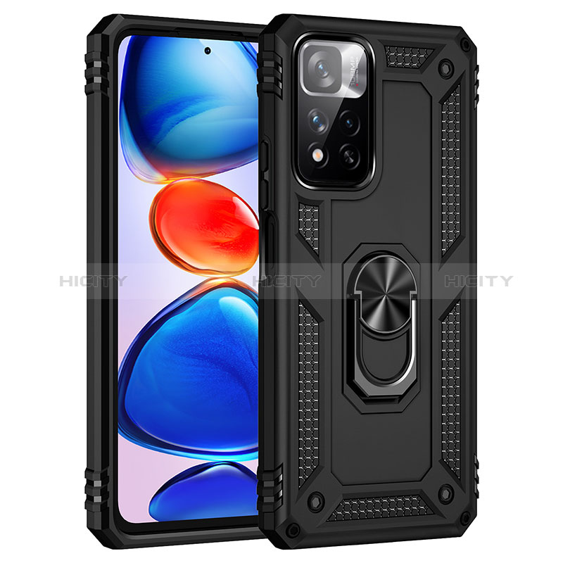 Coque Contour Silicone et Plastique Housse Etui Mat avec Magnetique Support Bague Anneau MQ3 pour Xiaomi Poco X4 NFC Plus