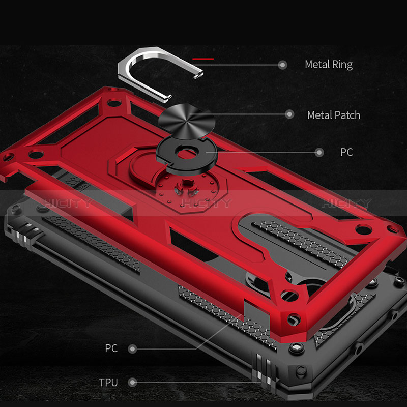 Coque Contour Silicone et Plastique Housse Etui Mat avec Magnetique Support Bague Anneau MQ3 pour Xiaomi Redmi 10X 4G Plus