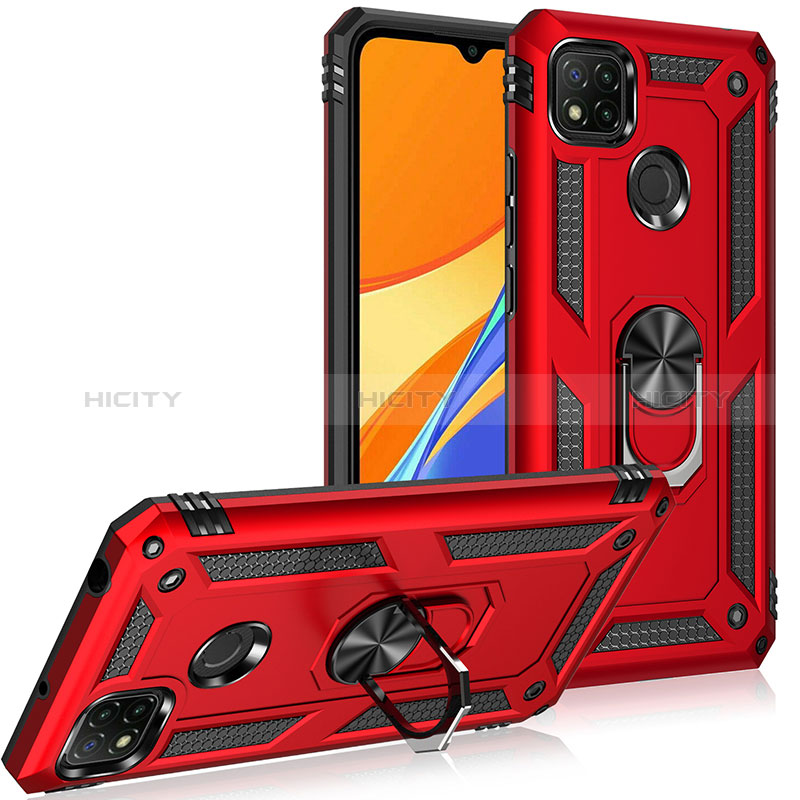 Coque Contour Silicone et Plastique Housse Etui Mat avec Magnetique Support Bague Anneau MQ3 pour Xiaomi Redmi 9 India Plus