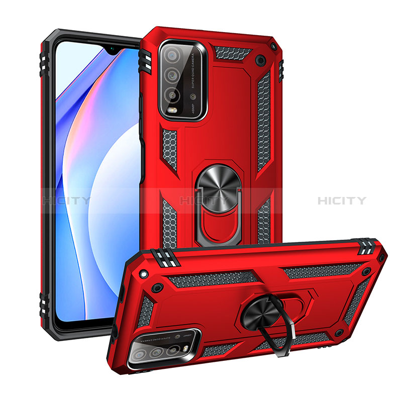 Coque Contour Silicone et Plastique Housse Etui Mat avec Magnetique Support Bague Anneau MQ3 pour Xiaomi Redmi 9 Power Plus