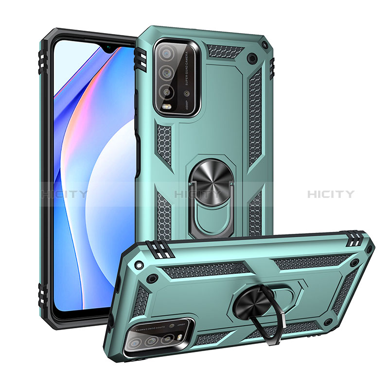 Coque Contour Silicone et Plastique Housse Etui Mat avec Magnetique Support Bague Anneau MQ3 pour Xiaomi Redmi 9 Power Plus