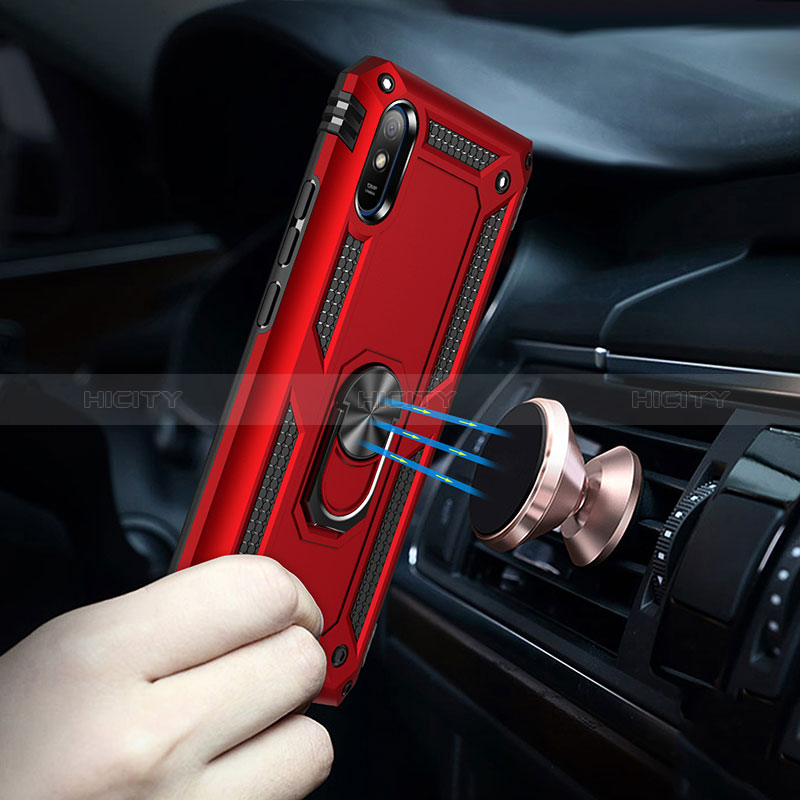 Coque Contour Silicone et Plastique Housse Etui Mat avec Magnetique Support Bague Anneau MQ3 pour Xiaomi Redmi 9i Plus