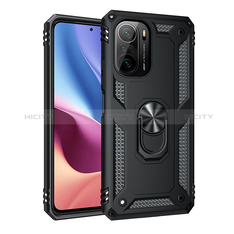 Coque Contour Silicone et Plastique Housse Etui Mat avec Magnetique Support Bague Anneau MQ3 pour Xiaomi Redmi K40 5G Plus