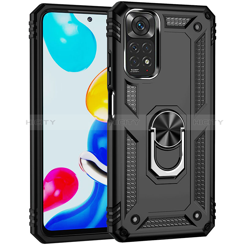 Coque Contour Silicone et Plastique Housse Etui Mat avec Magnetique Support Bague Anneau MQ3 pour Xiaomi Redmi Note 11 4G (2022) Plus