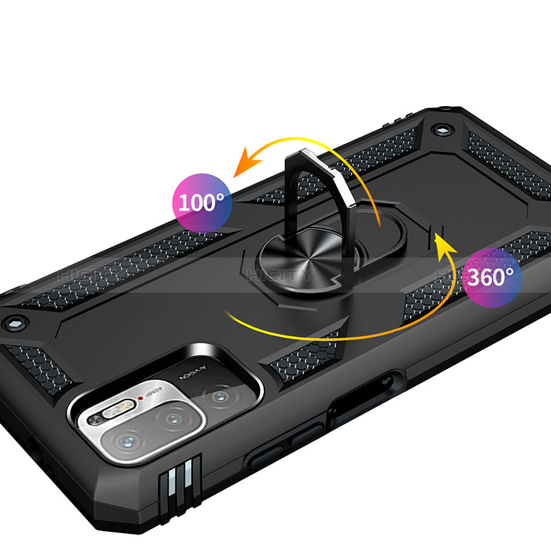 Coque Contour Silicone et Plastique Housse Etui Mat avec Magnetique Support Bague Anneau MQ3 pour Xiaomi Redmi Note 11 SE 5G Plus
