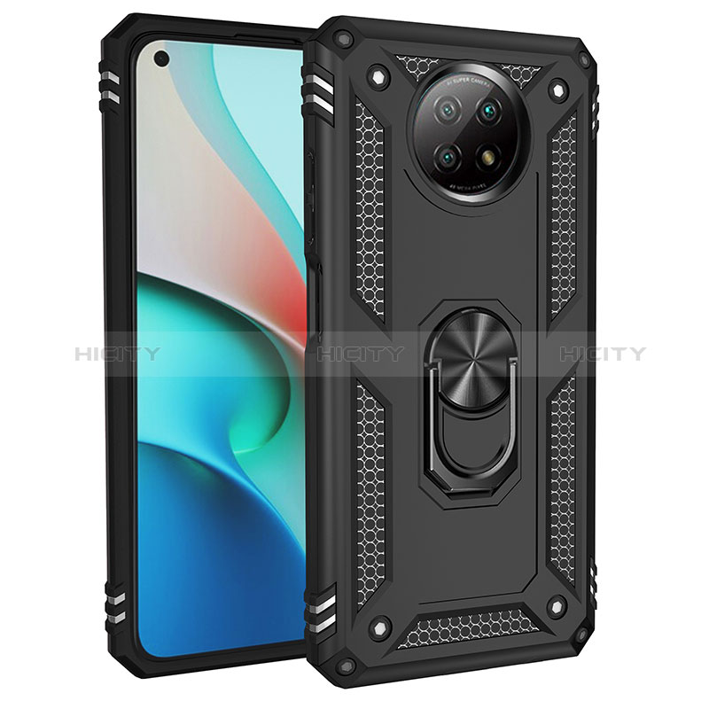 Coque Contour Silicone et Plastique Housse Etui Mat avec Magnetique Support Bague Anneau MQ3 pour Xiaomi Redmi Note 9 5G Plus