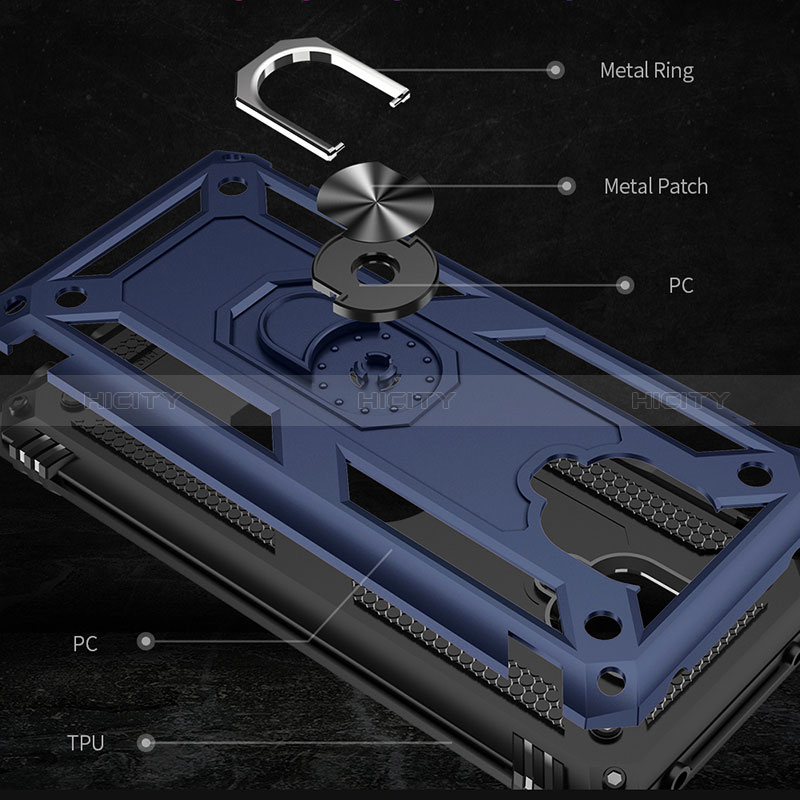 Coque Contour Silicone et Plastique Housse Etui Mat avec Magnetique Support Bague Anneau MQ3 pour Xiaomi Redmi Note 9 Pro Max Plus