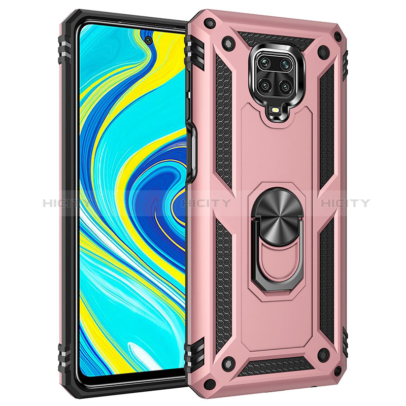 Coque Contour Silicone et Plastique Housse Etui Mat avec Magnetique Support Bague Anneau MQ3 pour Xiaomi Redmi Note 9 Pro Max Plus