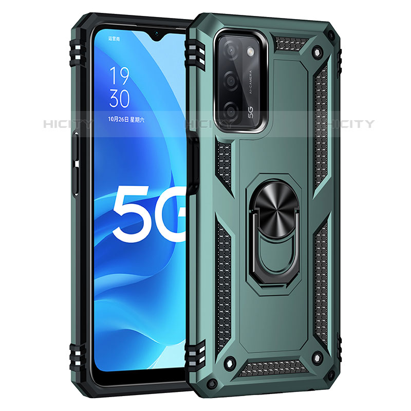 Coque Contour Silicone et Plastique Housse Etui Mat avec Magnetique Support Bague Anneau MQ4 pour Oppo A53s 5G Plus