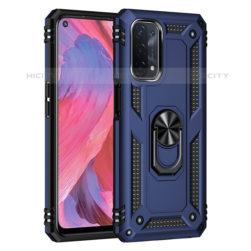 Coque Contour Silicone et Plastique Housse Etui Mat avec Magnetique Support Bague Anneau MQ4 pour Oppo A93 5G Plus