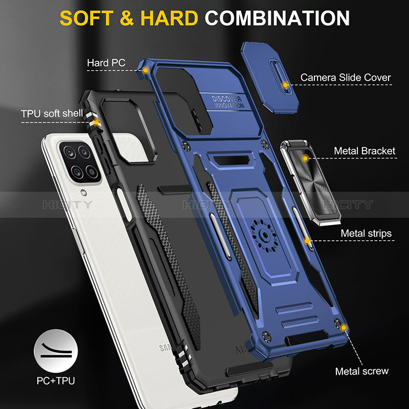 Coque Contour Silicone et Plastique Housse Etui Mat avec Magnetique Support Bague Anneau MQ4 pour Samsung Galaxy A12 5G Plus