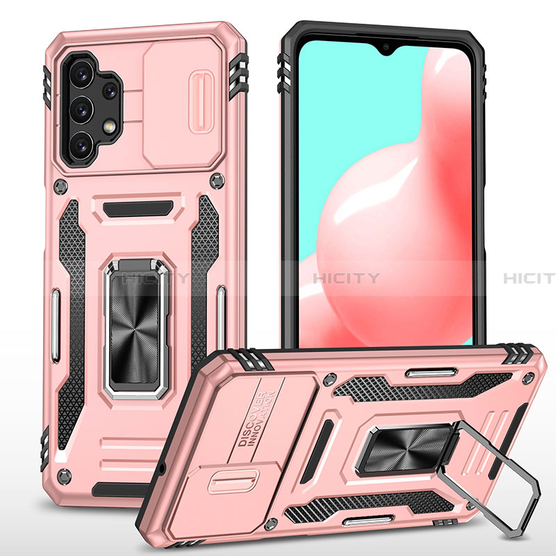 Coque Contour Silicone et Plastique Housse Etui Mat avec Magnetique Support Bague Anneau MQ4 pour Samsung Galaxy A32 4G Plus