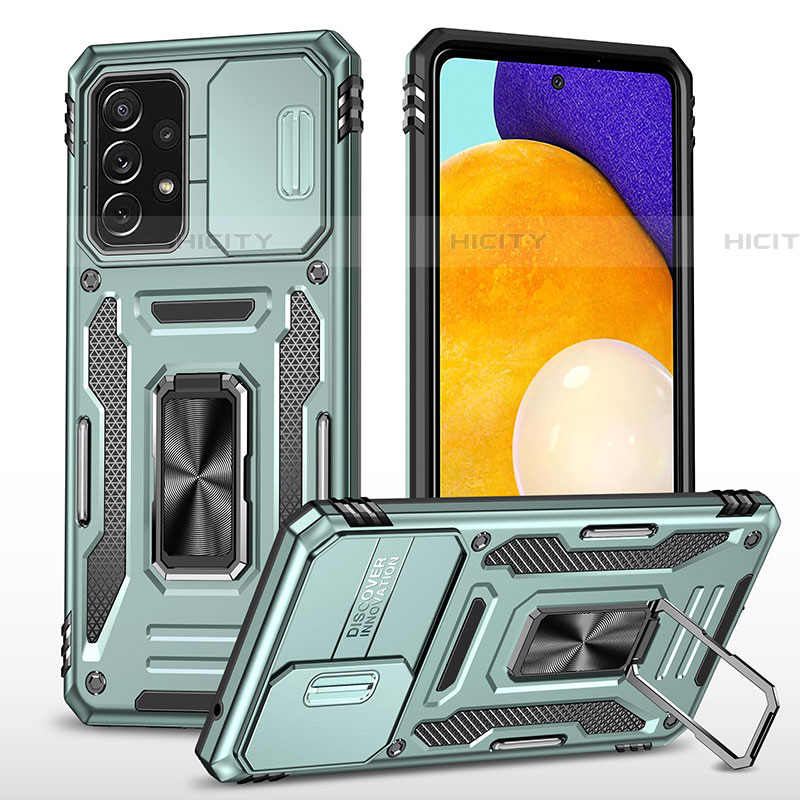 Coque Contour Silicone et Plastique Housse Etui Mat avec Magnetique Support Bague Anneau MQ4 pour Samsung Galaxy A52 4G Plus