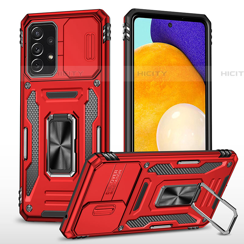 Coque Contour Silicone et Plastique Housse Etui Mat avec Magnetique Support Bague Anneau MQ4 pour Samsung Galaxy A52 5G Plus