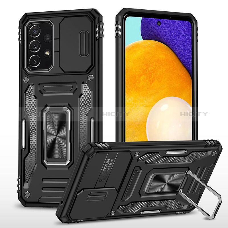 Coque Contour Silicone et Plastique Housse Etui Mat avec Magnetique Support Bague Anneau MQ4 pour Samsung Galaxy A52s 5G Plus