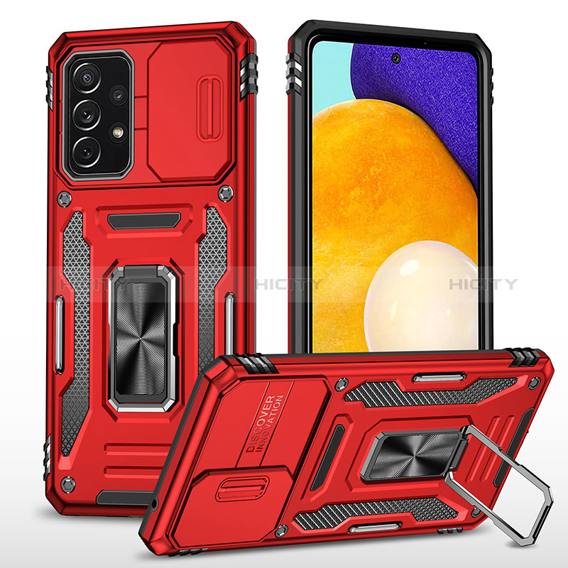 Coque Contour Silicone et Plastique Housse Etui Mat avec Magnetique Support Bague Anneau MQ4 pour Samsung Galaxy A52s 5G Plus