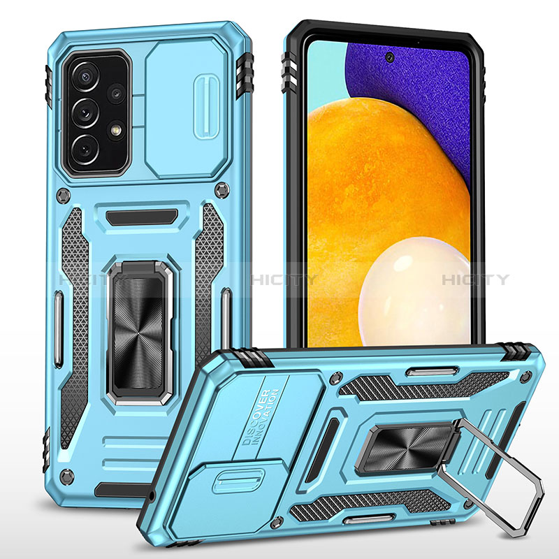 Coque Contour Silicone et Plastique Housse Etui Mat avec Magnetique Support Bague Anneau MQ4 pour Samsung Galaxy A52s 5G Plus