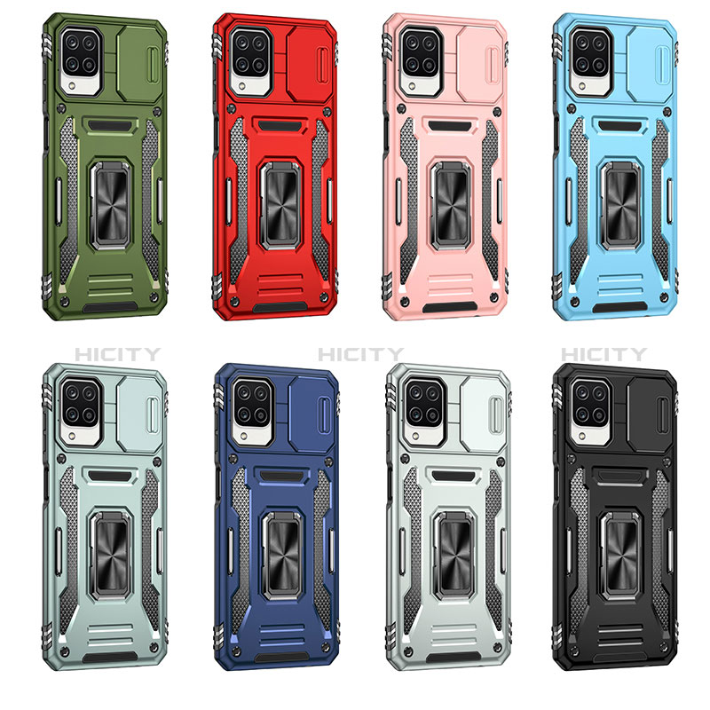 Coque Contour Silicone et Plastique Housse Etui Mat avec Magnetique Support Bague Anneau MQ4 pour Samsung Galaxy F12 Plus