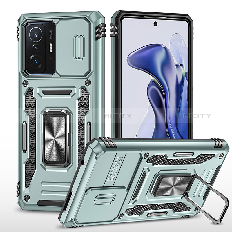 Coque Contour Silicone et Plastique Housse Etui Mat avec Magnetique Support Bague Anneau MQ4 pour Xiaomi Mi 11T 5G Plus