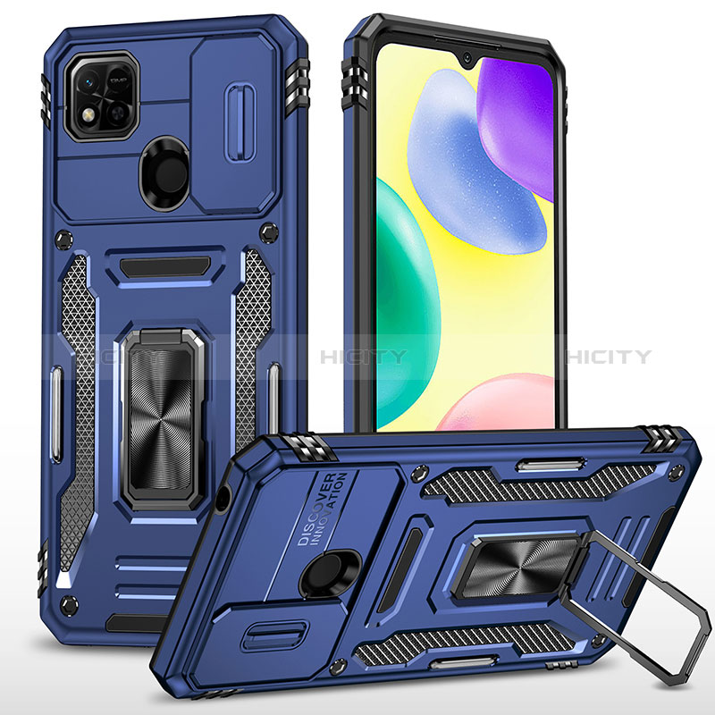 Coque Contour Silicone et Plastique Housse Etui Mat avec Magnetique Support Bague Anneau MQ4 pour Xiaomi POCO C31 Plus