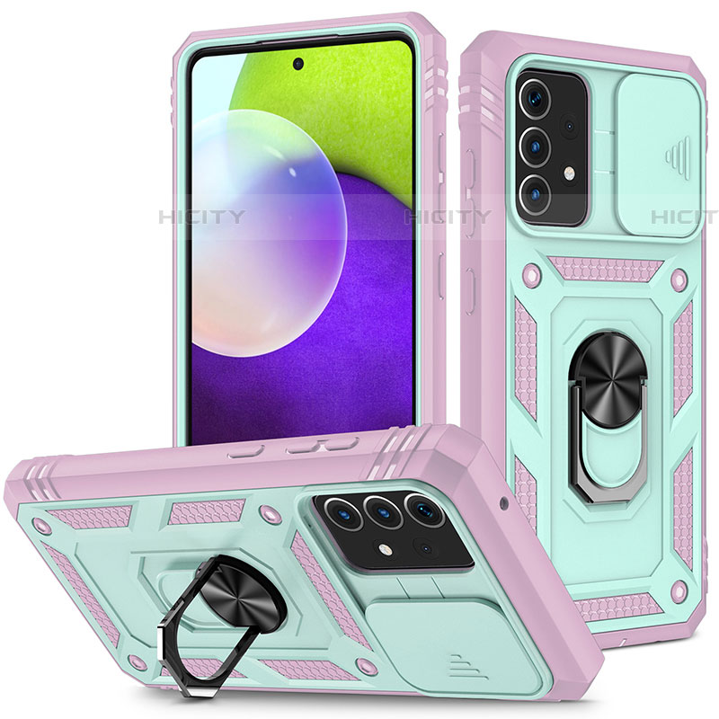 Coque Contour Silicone et Plastique Housse Etui Mat avec Magnetique Support Bague Anneau MQ5 pour Samsung Galaxy A52 5G Mixte Plus