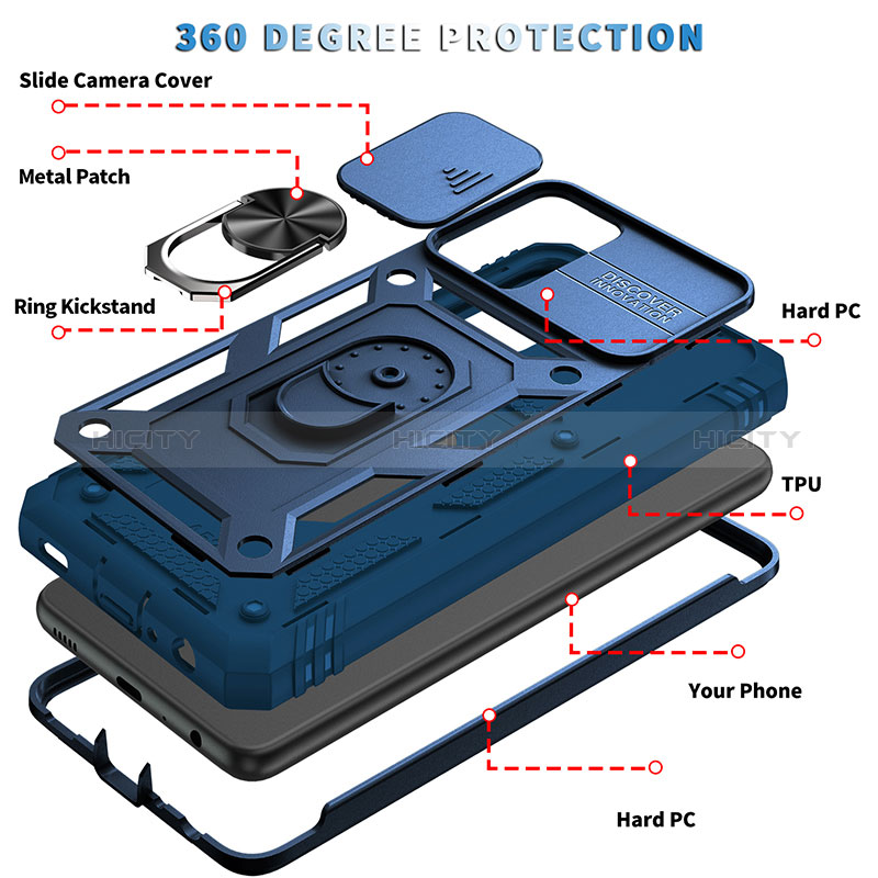 Coque Contour Silicone et Plastique Housse Etui Mat avec Magnetique Support Bague Anneau MQ5 pour Samsung Galaxy A52s 5G Plus