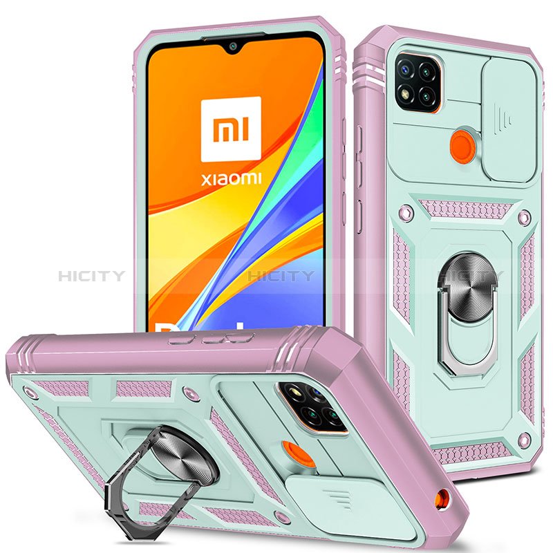 Coque Contour Silicone et Plastique Housse Etui Mat avec Magnetique Support Bague Anneau MQ5 pour Xiaomi Redmi 9 India Mixte Plus