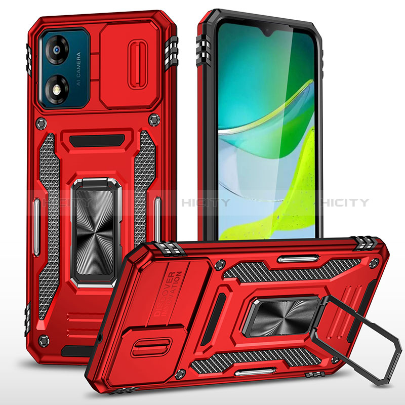 Coque Contour Silicone et Plastique Housse Etui Mat avec Magnetique Support Bague Anneau MQ6 pour Motorola Moto E13 Plus