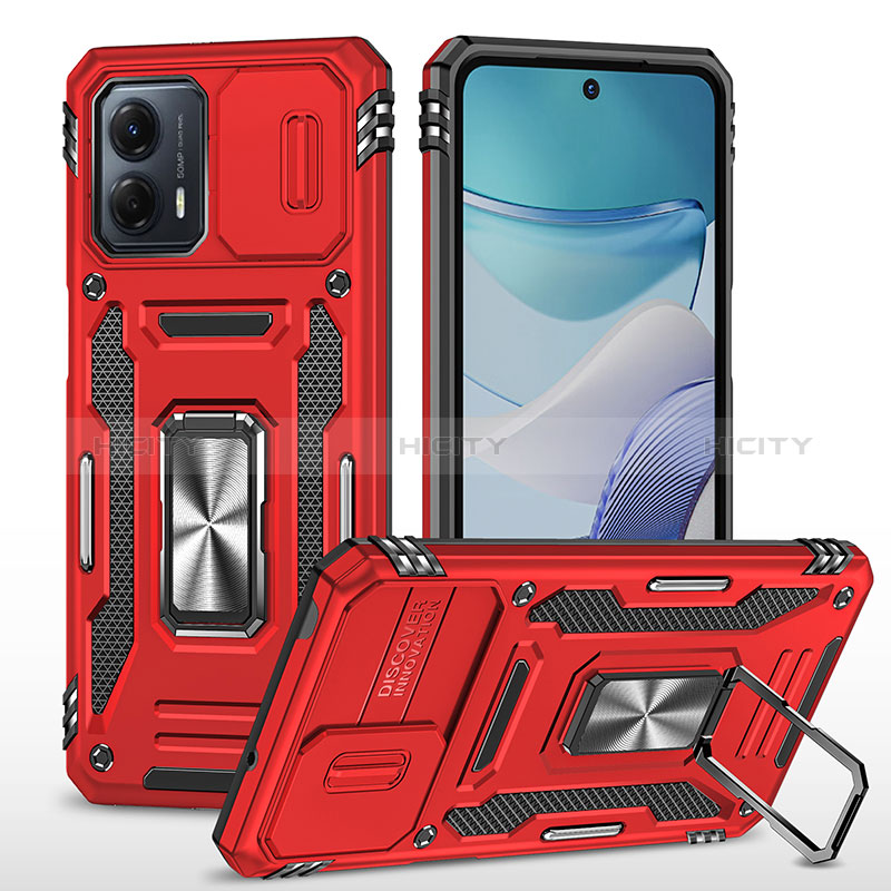 Coque Contour Silicone et Plastique Housse Etui Mat avec Magnetique Support Bague Anneau MQ6 pour Motorola Moto G53 5G Plus