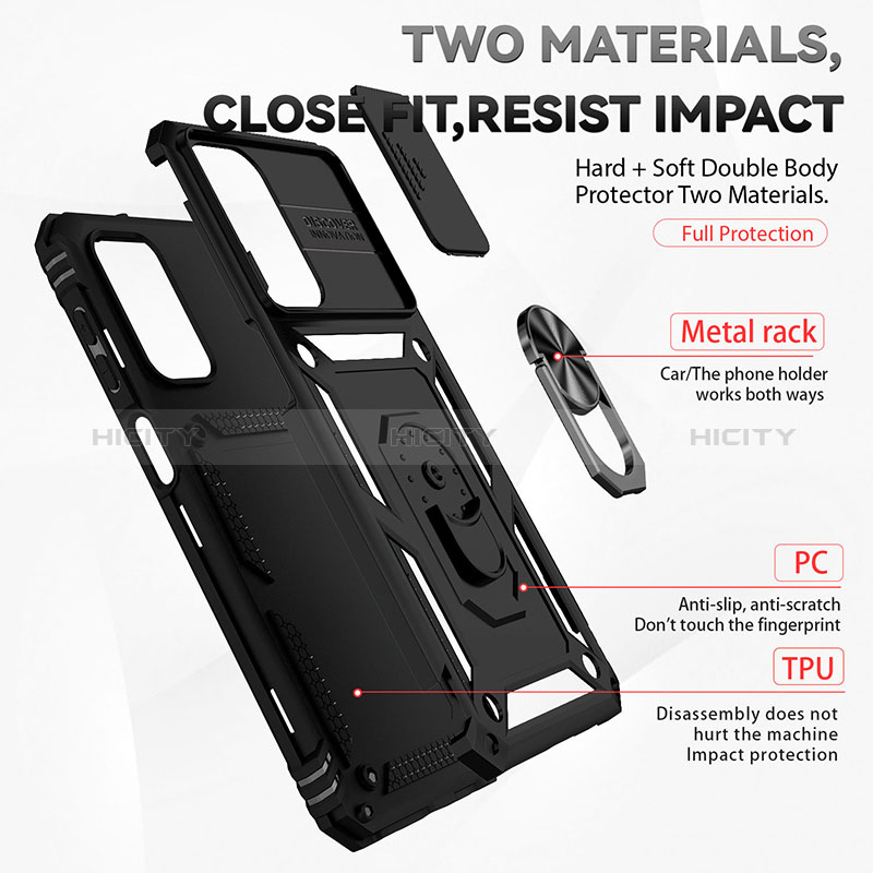 Coque Contour Silicone et Plastique Housse Etui Mat avec Magnetique Support Bague Anneau MQ6 pour Samsung Galaxy A23 5G Plus