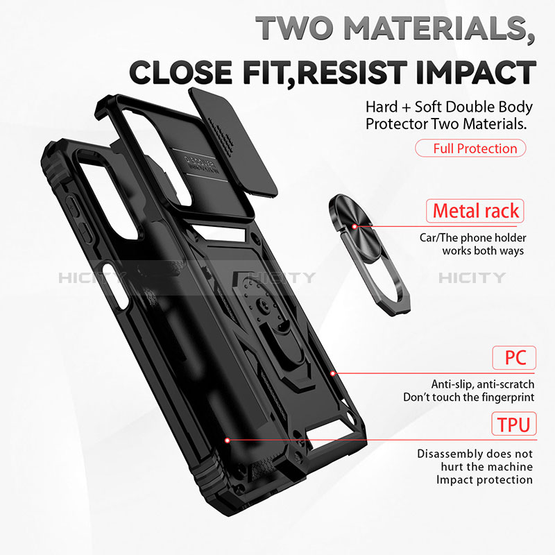 Coque Contour Silicone et Plastique Housse Etui Mat avec Magnetique Support Bague Anneau MQ6 pour Samsung Galaxy A24 4G Plus