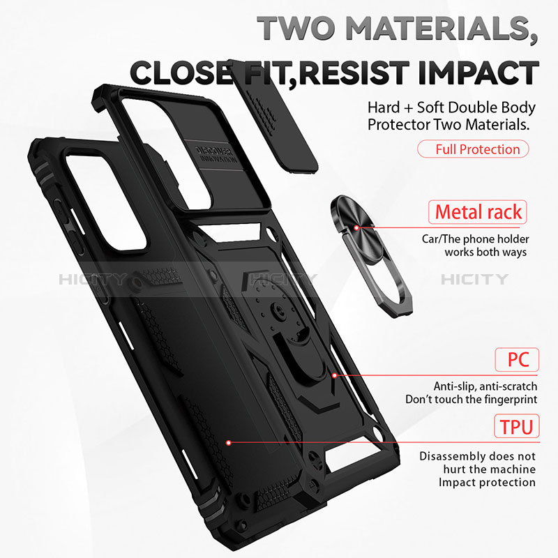 Coque Contour Silicone et Plastique Housse Etui Mat avec Magnetique Support Bague Anneau MQ6 pour Samsung Galaxy A33 5G Plus