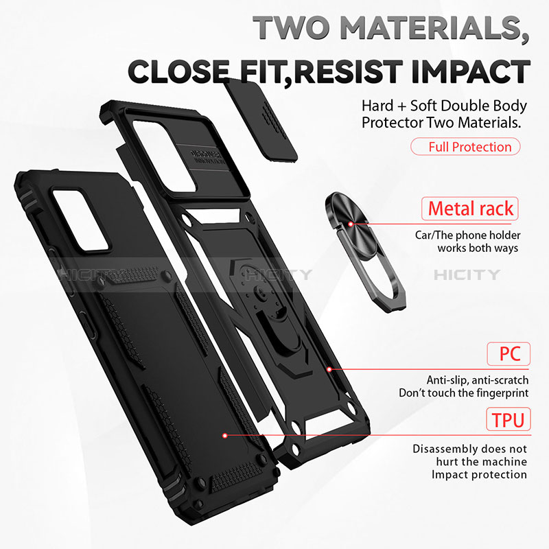 Coque Contour Silicone et Plastique Housse Etui Mat avec Magnetique Support Bague Anneau MQ6 pour Samsung Galaxy A42 5G Plus