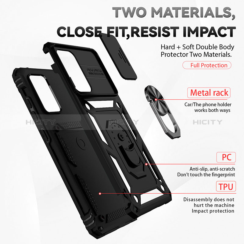 Coque Contour Silicone et Plastique Housse Etui Mat avec Magnetique Support Bague Anneau MQ6 pour Samsung Galaxy A52 4G Plus