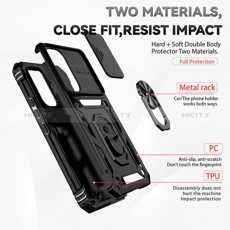 Coque Contour Silicone et Plastique Housse Etui Mat avec Magnetique Support Bague Anneau MQ6 pour Samsung Galaxy A54 5G Plus