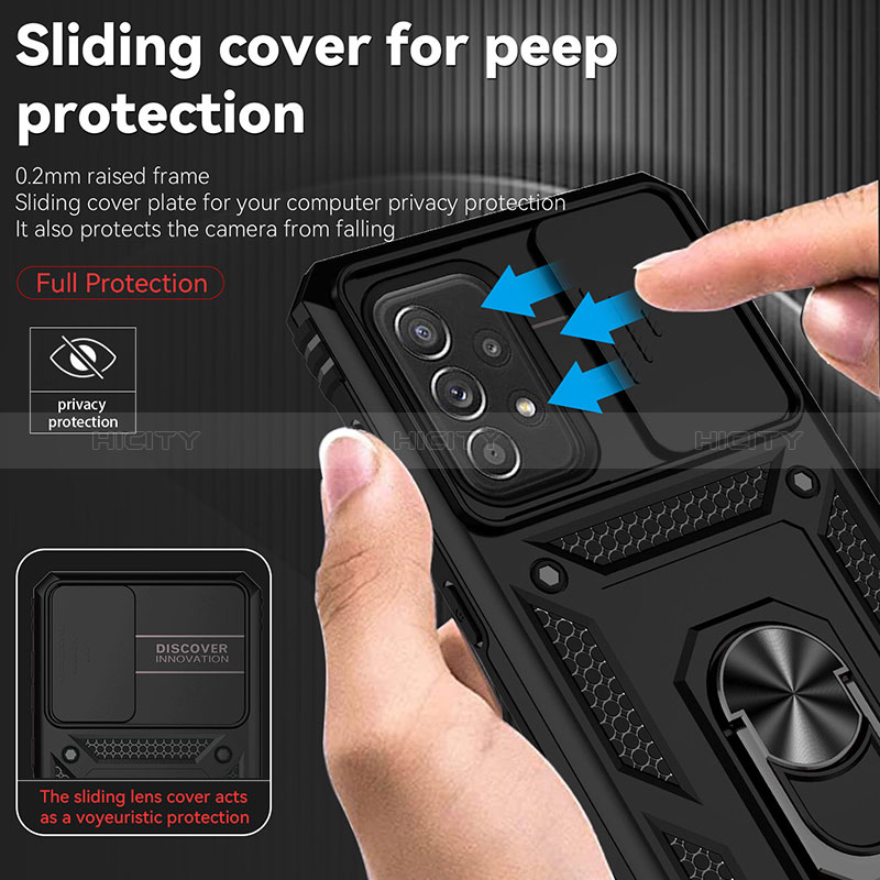 Coque Contour Silicone et Plastique Housse Etui Mat avec Magnetique Support Bague Anneau MQ6 pour Samsung Galaxy A73 5G Plus