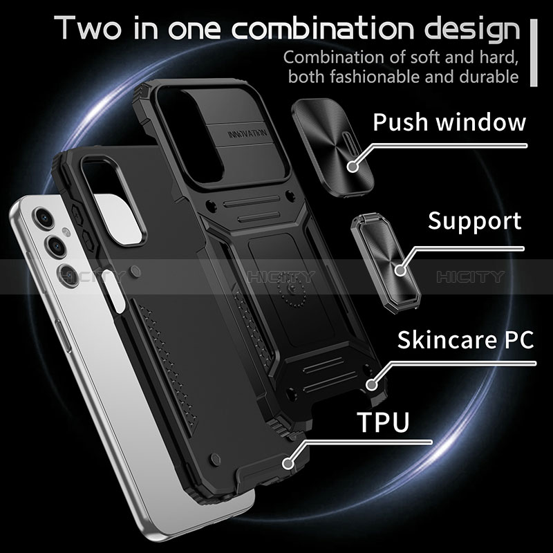 Coque Contour Silicone et Plastique Housse Etui Mat avec Magnetique Support Bague Anneau MQ7 pour Samsung Galaxy M44 5G Plus