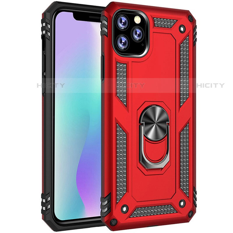 Coque Contour Silicone et Plastique Housse Etui Mat avec Magnetique Support Bague Anneau pour Apple iPhone 11 Pro Max Plus