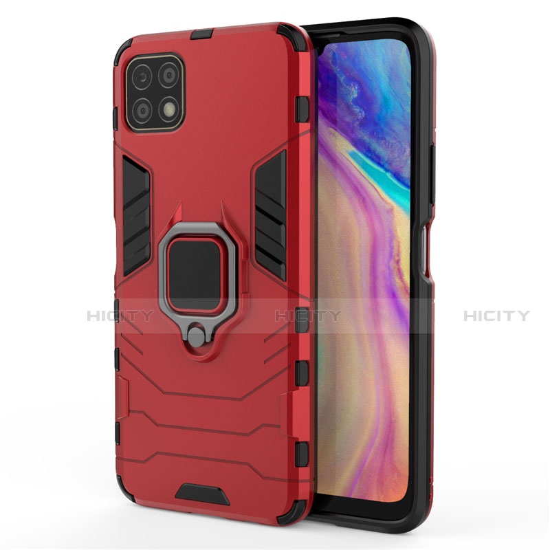 Coque Contour Silicone et Plastique Housse Etui Mat avec Magnetique Support Bague Anneau pour Huawei Enjoy 20 5G Rouge Plus