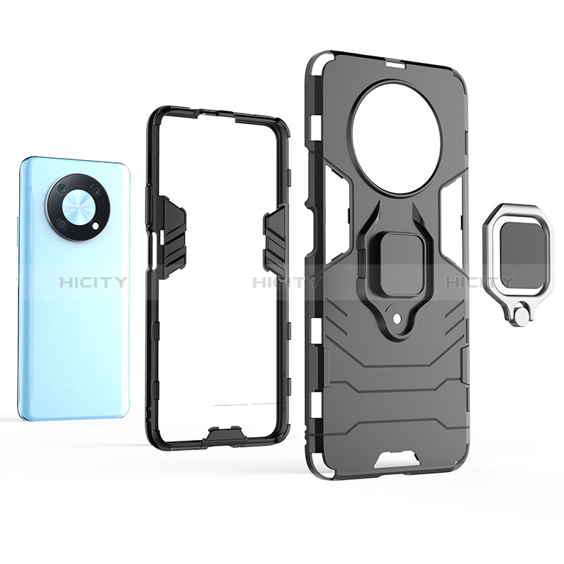 Coque Contour Silicone et Plastique Housse Etui Mat avec Magnetique Support Bague Anneau pour Huawei Enjoy 50 Pro Plus