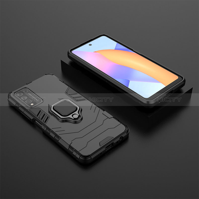 Coque Contour Silicone et Plastique Housse Etui Mat avec Magnetique Support Bague Anneau pour Huawei Honor 10X Lite Plus