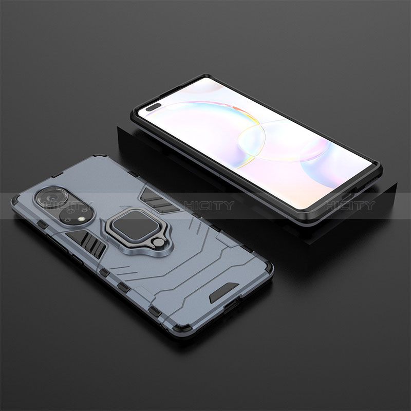 Coque Contour Silicone et Plastique Housse Etui Mat avec Magnetique Support Bague Anneau pour Huawei Honor 50 Pro 5G Plus