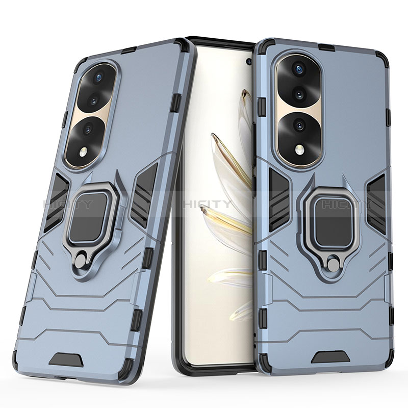 Coque Contour Silicone et Plastique Housse Etui Mat avec Magnetique Support Bague Anneau pour Huawei Honor 70 Pro 5G Plus